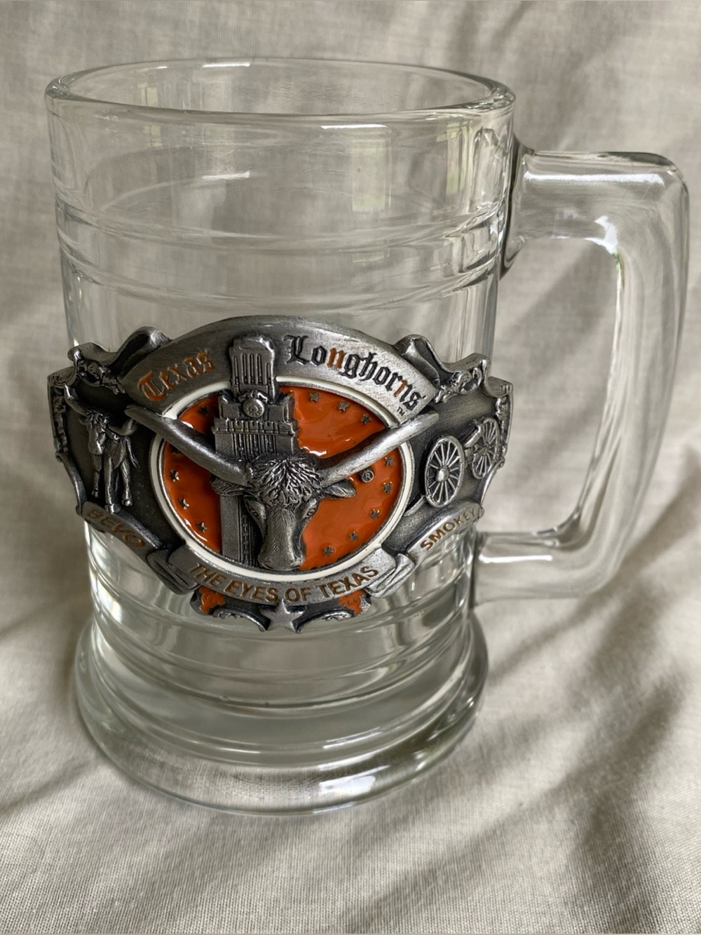 Texas Longhorn Beer Stein With Pewter Plaque The Eyes Of Texas